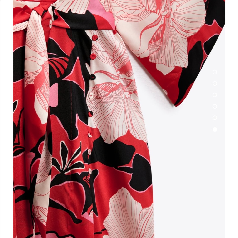 ZARA FLORAL TIE PRINT DRESS - Picture 4 of 6